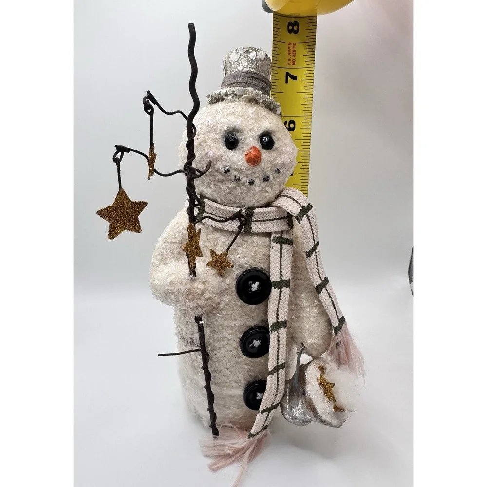 Katherine's‎ Collection Snowman Figure Glitter Stars Scarf Christmas Decor 7.5